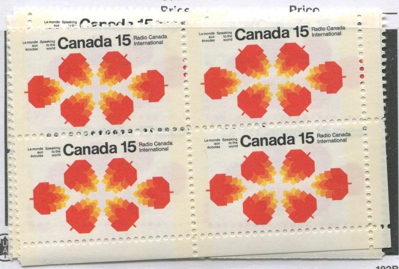 CANADA #541p MINT CORNER BLOCK MATCHED SET NH