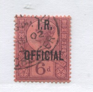 GB QV 1887 6d Internal Revenue Official used