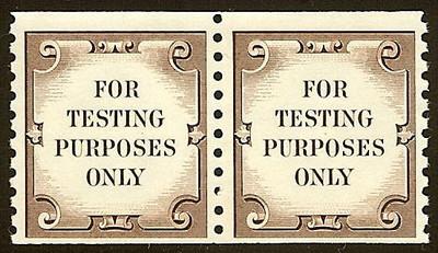 TD111 F-VF Brown FTPO Test Stamp Pair Mint NH Cat $10