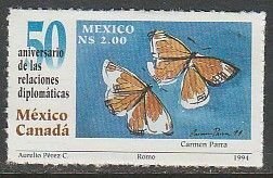 MEXICO 1877, MEXICAN-CANADIAN DIPLOMATIC RELATIONS, 50th ANNIV. MINT, NH. VF.