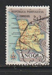 1955 Angola - Sc 390 - used VF - 1 single - Map of Angola