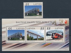 [112968] Latvia 2012 Railway train Eisenbahn with Souvenir sheet MNH