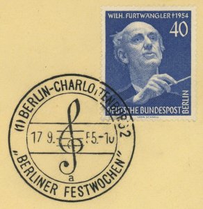 Germany #9N115 Wilhelm Furtwängler FDC First Day Issue Berliner 1955 Festival