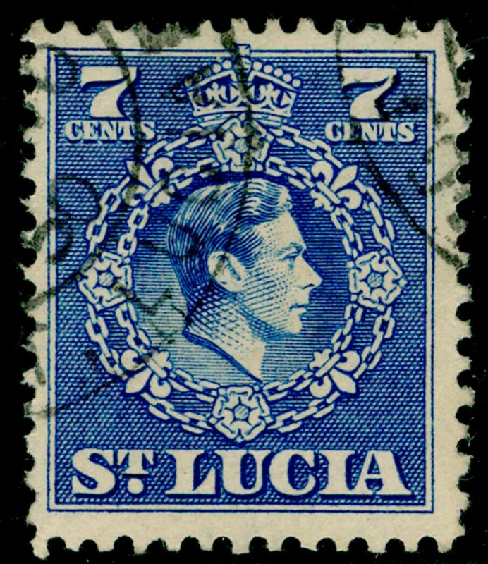 ST. LUCIA SG152, 7c ultramarine, FINE USED.