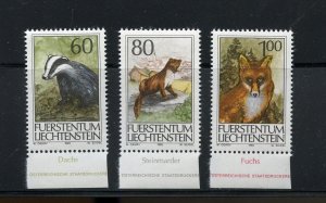 LIECHTENSTEIN SCOTT #1006/1008 ANIMALS SET MINT NH