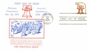 #1618 FC-C  - Liberty Bell Coil - FIRST 1st Fire Philatelic Group Cachet