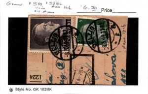 Germany, Postage Stamp, #509, 525a On Piece Used, 1941 World War 2, Hitler (AC)