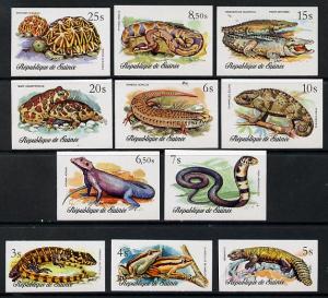 Guinea - Conakry 1977 Reptiles imperf set of 11 unmounted...