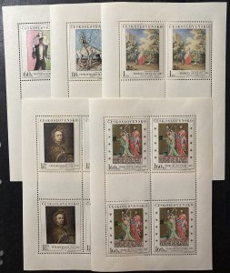 Czechoslovakia 1967 #1507-11 M/S, Paintings, MNH.