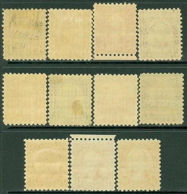 EDW1949SELL : USA 1923-26 Scott #581-91 Mint OG. Most Lightly Hinged. Cat $176.