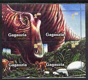 GAGAUZIA - 1999 - Dinosaurs - Perf 4v Sheet - Mint Never Hinged - Private Issue