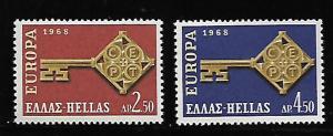 GREECE 916-917 MNH EUROPA 1968