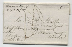 1846 Knoxville IL manuscript stampless folded letter REFUSED  [5806.604] 