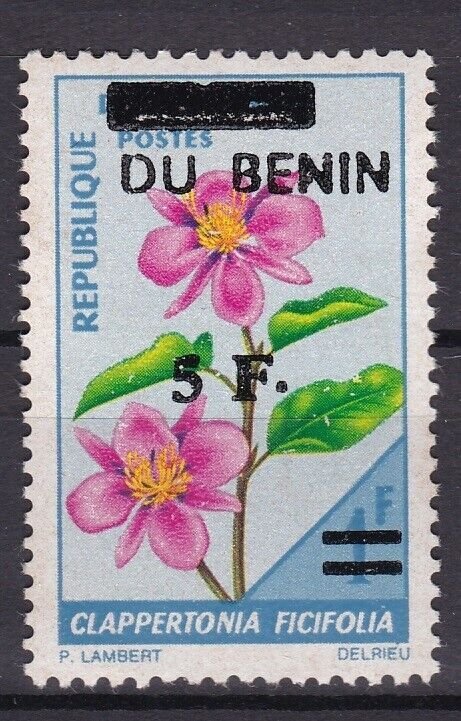 BENIN 1994 1995 562 5F 70 € FLOWER CLAPPERTONIA FICIFOLIA OVERPRINT SURCHARGE MNH-