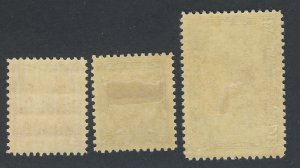 3x Canada Mint Stamps; #192-3c F #193-5c VF #194-13c VF. Guide Value = $26.50
