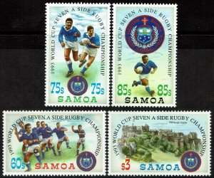 Samoa #823-826  MNH - Seven Man Rugby Championship (1993)