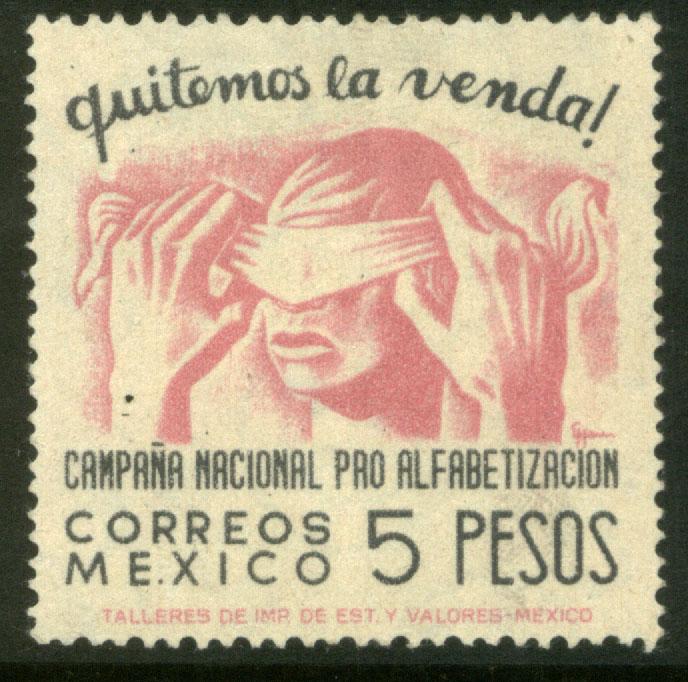 MEXICO 810, $5Pesos Blindfold, Literacy Campaign Unused(836)