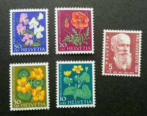 Switzerland Meadow And Garden Flowers 1959 Flora Plant (stamp) MNH