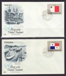 UN New York 374-389 Flags S/16 Artcraft U/A FDC