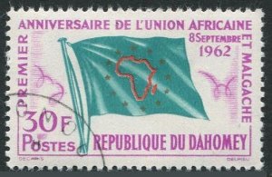 Dahomey 155,CTO.Michel 195. African-Malagasy Union,1962.Flag.