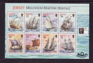 Jersey-Sc#950g-unused NH sheet-Ships-Maritime Heritage-London Stamp Show-2000-