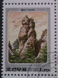 ​KOREA 1998-SC#3817 MT. CHILBO-COUPLE ROCK- FANCY CANCEL-BLOCK VF KEY STAMPS