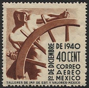 MEXICO 1940 Sc C115  12c Mint NH/DG  VF, cv $6  - Man at Helm