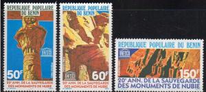 Benin 1980 20Y Egypt UNESCO Organization Art Geography Places Stamps Sc 453-455