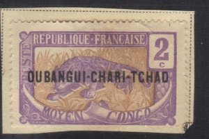 UBANGI-SHARI-CHAD ,OVERPRINT ON MIDDLE CONGO SCOTT# 2 MH 2c 1915-22