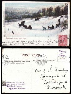 Canada-covers #3317a-2c Edward-Denmark-Montreal,-Jan 25 1906-receiver My 2 1906-