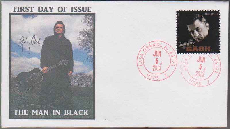 2013 Johnny Cash Stamp OOAK UO First Day Cover FDC JC9 01