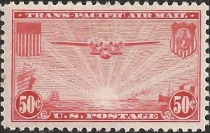 # C22 MINT HINGED CHINA CLIPPER OVER PACIFIC