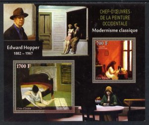 IVORY COAST - 2013 - Edward Hopper - Perf 2v Sheet - MNH -Private Issue