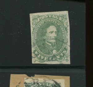 Confederate States 1 Used Stamp (Bx 2649)