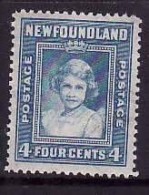 Newfoundland-Sc#256- id12-unused NH 4c Princess Elizabeth-1941-4-