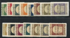 FIUME 134-148 MINT, set of 15