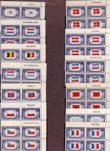 US #909 - 921 PLATE BLOCK, COMPLETE SET, VF/XF mint never hinged, a super set...