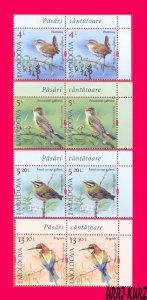 MOLDOVA 2025 Fauna Animals Song Birds 4 pairs MNH