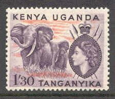 Kenya Uganda # 113  QE II  1sh30c Elephants  (1)   Mint NH