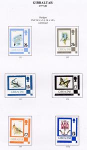 GIBRALTAR # 340-355,350a,355a VF-MLH DESIGNS 1977-1980