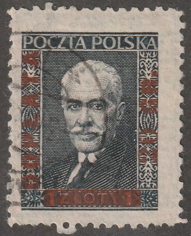 Poland,  Scott#1K19,  used, hinged,  Exile government in Danzig, Laid paper