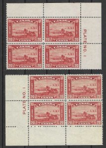 Canada, 1930, Scott #175, Upper Right & Lower Left Plate Blocks, Mint, N.H.