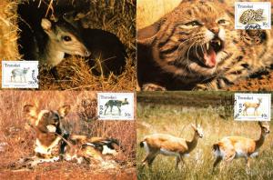 Transkei - 1988 Endangered Animals Maxi Card Set SG 225-228