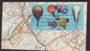 US 2035a Balloons Map U/A FDC