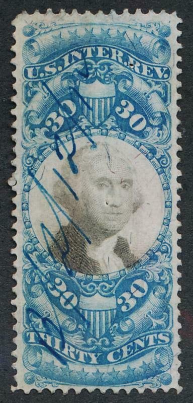 US R113 VF 30c CUT CANCEL