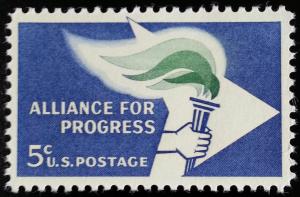 1963 5c Alliance for Progress, U.S. & Latin America Scott 1234 Mint F/VF NH