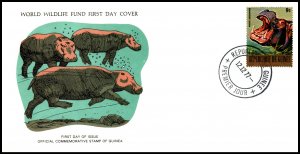 Guinea C139 Hippopotumus WWF U/A FDC