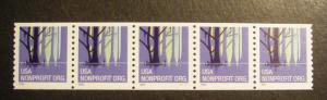 Scott 3207, 5c Nonprofit Wetland, PNC5, #S1111, small holes, MNH Coil Beauty