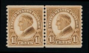 UNITED STATES 598 Mint NH VF Coil Line Pair