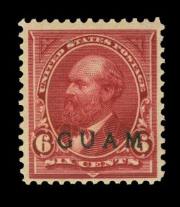 U.S. 1899 GUAM - Garfield   6c lake   Scott #  6 mint MH VF